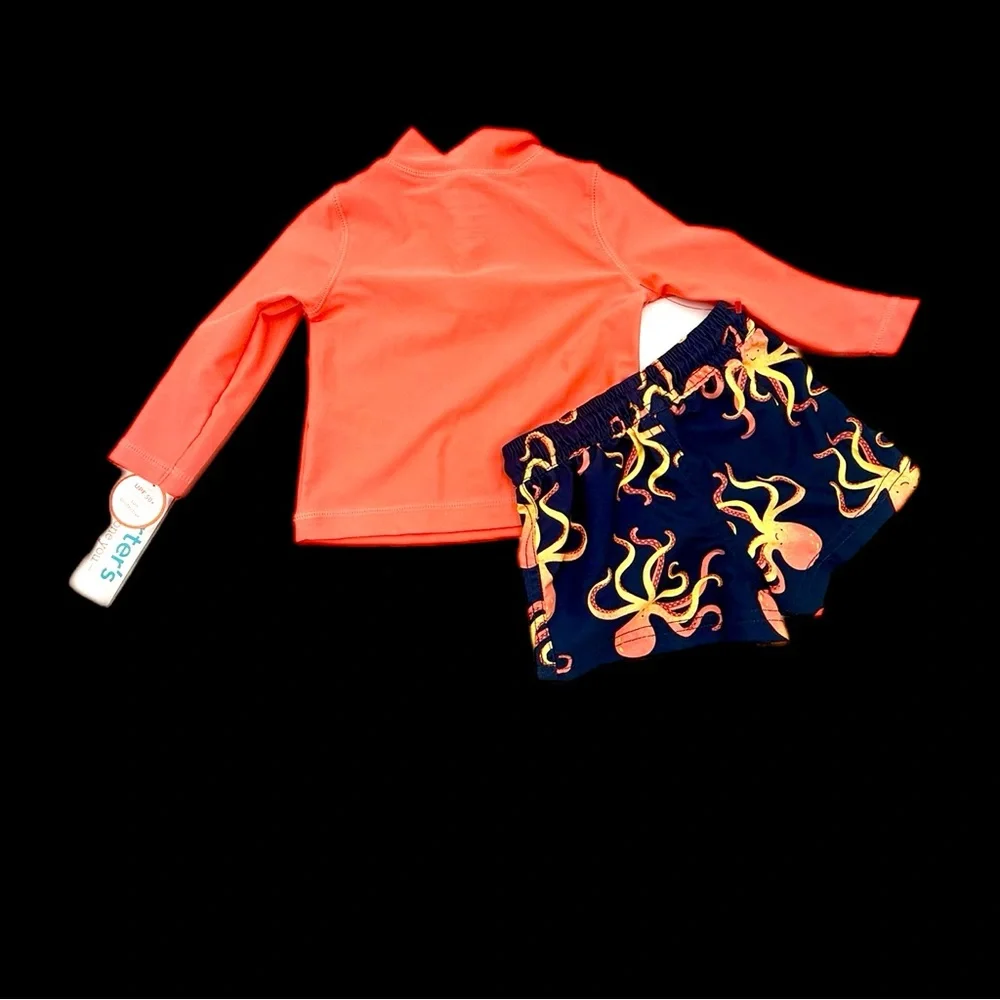 Carter’s Long Sleeve Rash‎ Guard Swimsuit Set Size 6Mth NWOT